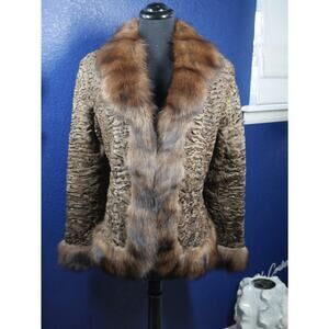 Stunning Swakara Curly Lamb & Fisher Sable Fur Coat Jacket